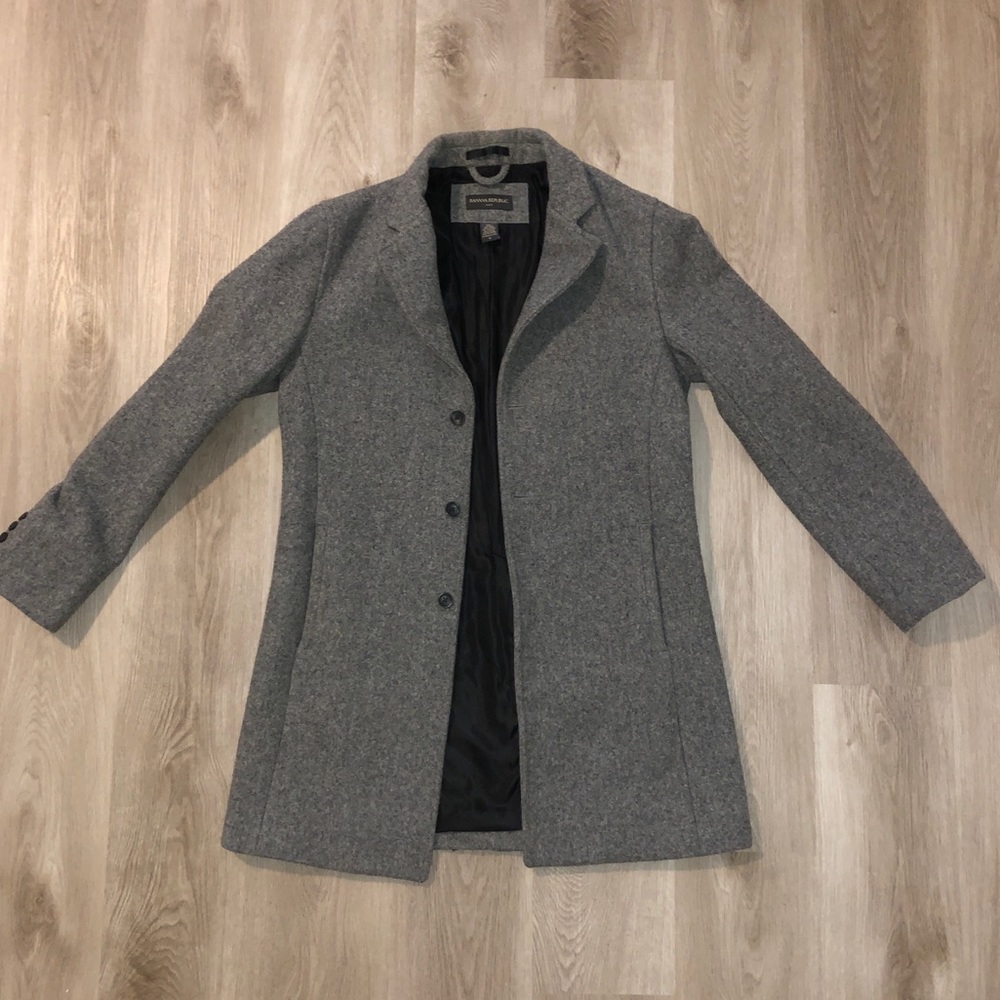Wool Banana Republic Mens Jacket Medium M Formal Dressy BR Long Wool Jacket Coat